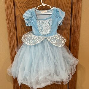 Blue Princess Kids Costume Velvet Cinderella Disney Halloween 3T